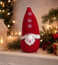 Handmade Crochet Santa Gonk Christmas Decoration with Jingle Bell