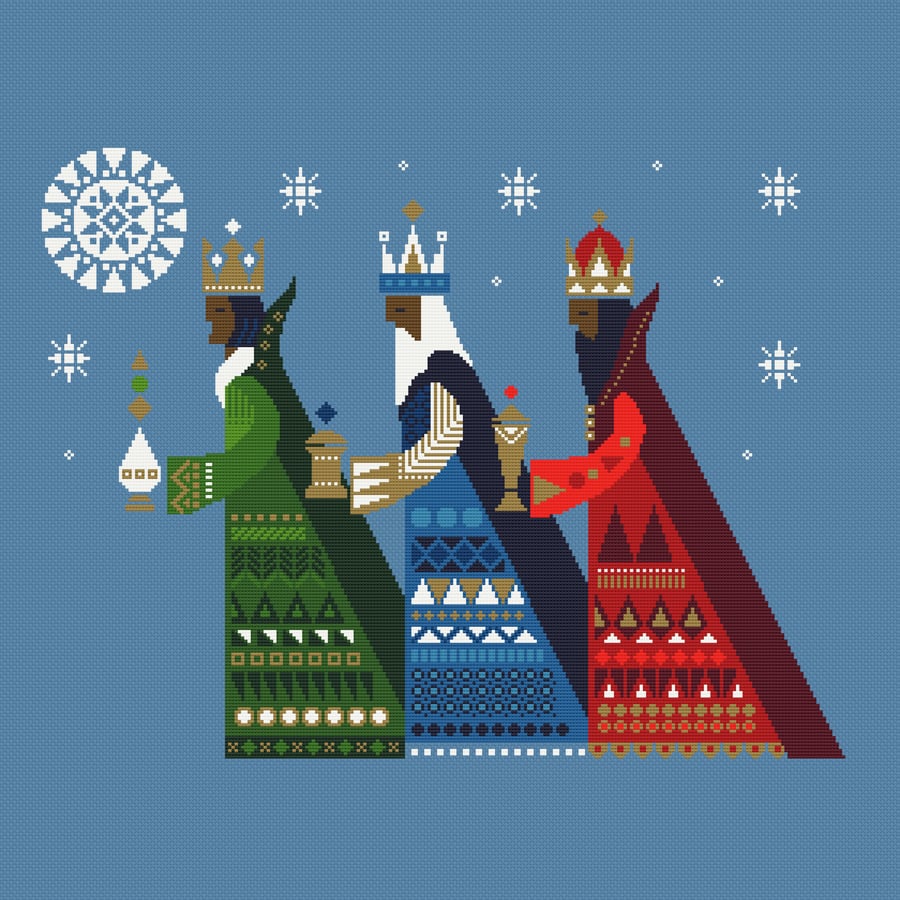 295 - Cross Stitch Pattern Christmas Carol We Three Kings