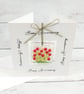 Happy Anniversary Card with Fused Glass Red Roses Keepsake