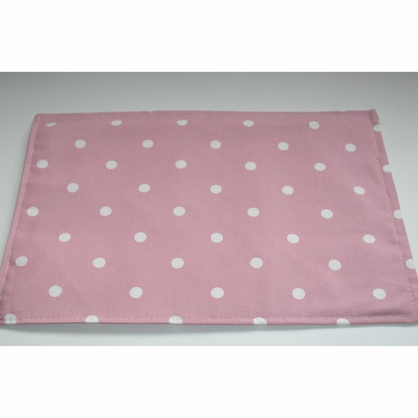 Pink and White Polka Dot Place Mat Placemat