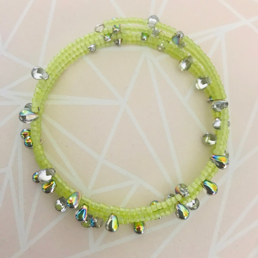 Beaded Memory Wire Bracelet 