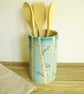 Large Cylinder Vase - Birch Tree, Sky and Birds - Image 4