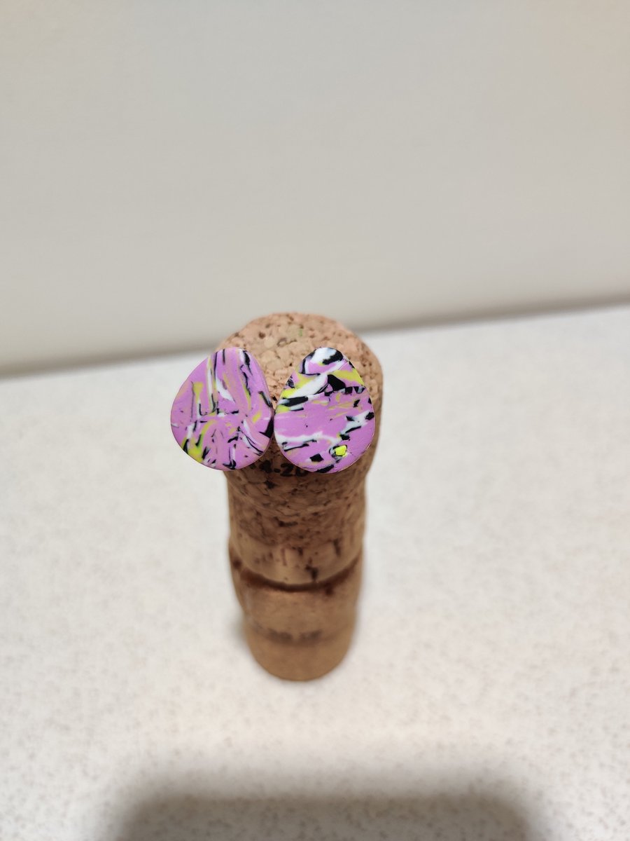 Abstract purple pebble studs 