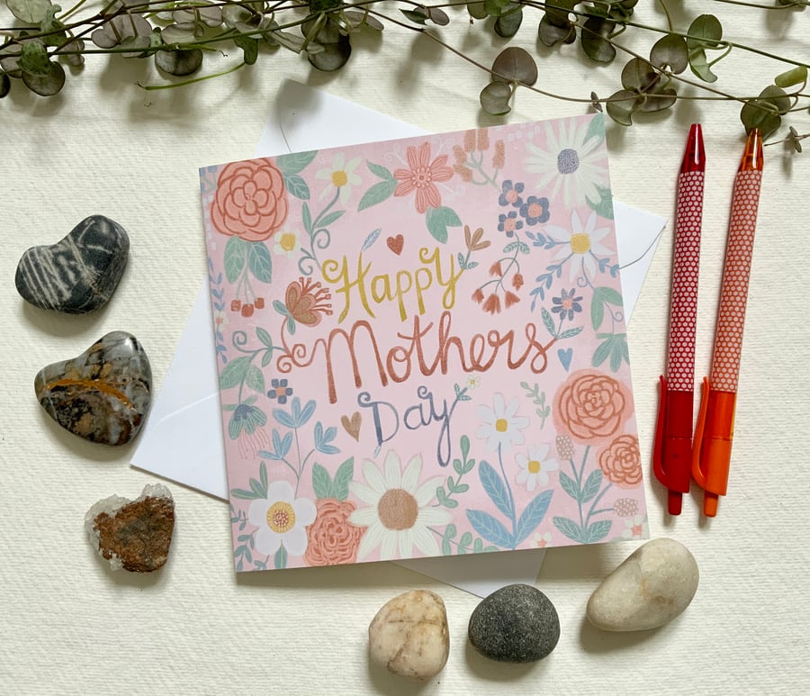 Mothers Day Card, floral card