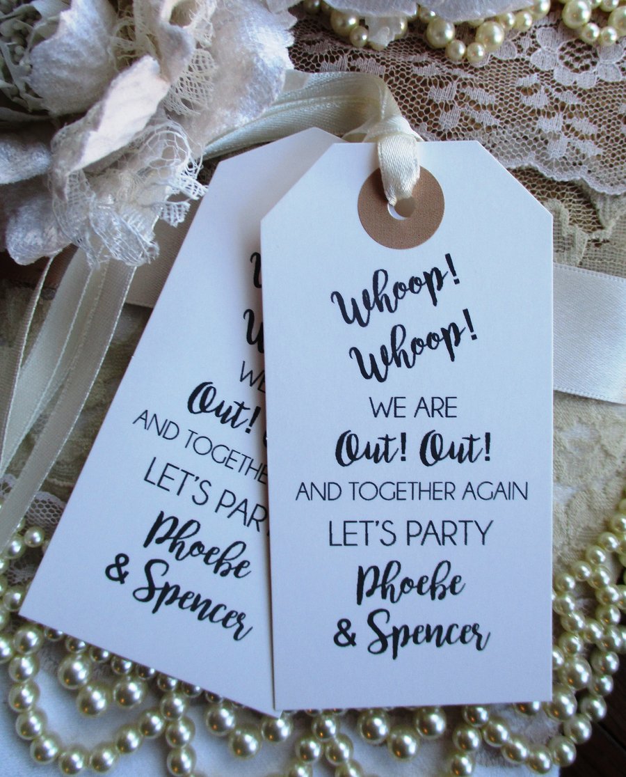 Whoop! Whoop! Wedding Let's Party Celebration Personalized Fun Favours 
