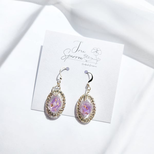 Dried Flower Drop Earrings