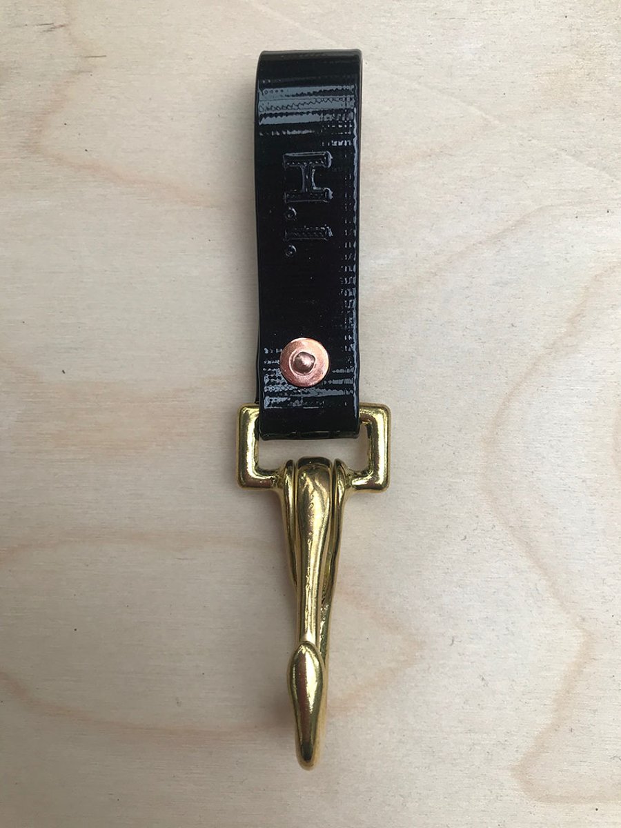 “The Parktown” Wet-Look Key Strap, Jet Black