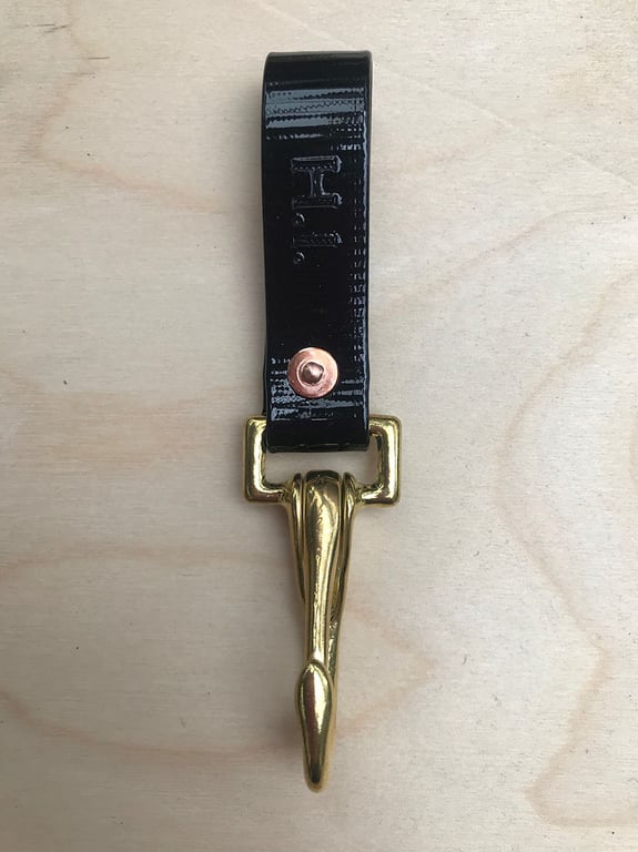 “The Parktown” Wet-Look Key Strap, Jet Black