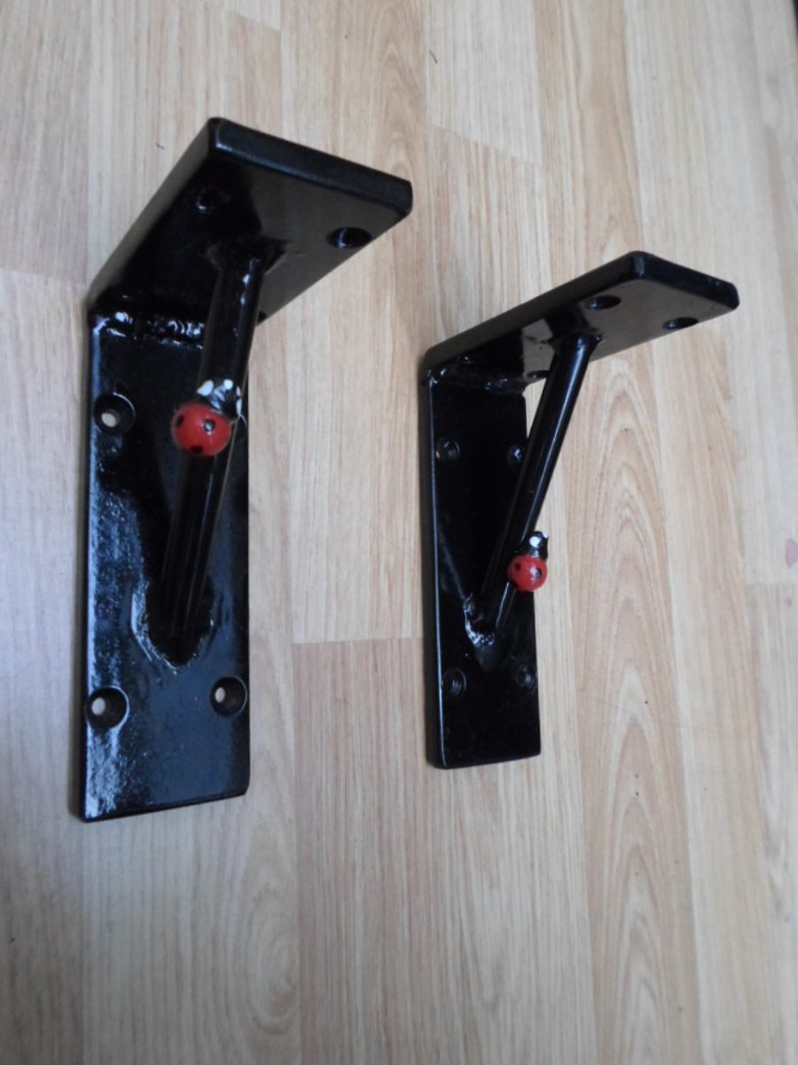 Ladybug Shelf Brackets...........Wrought Iron (Forged Steel) Hand Made.