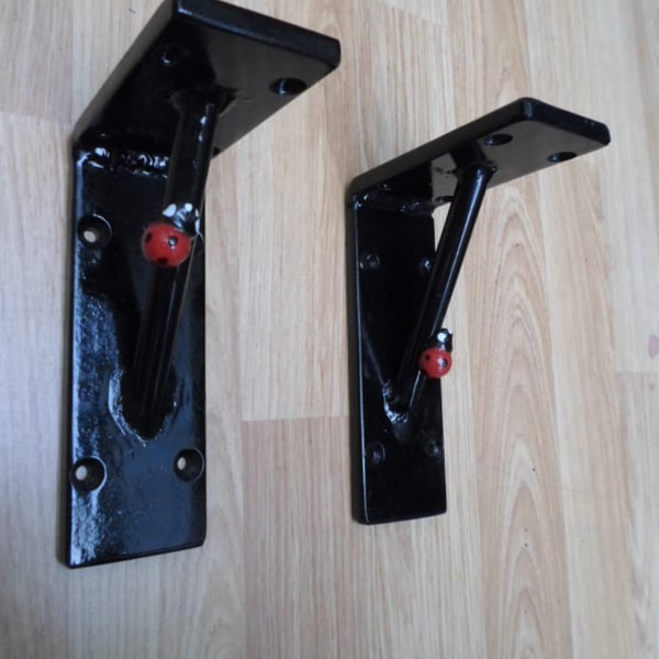 Ladybug Shelf Brackets...........Wrought Iron (Forged Steel) Hand Made.