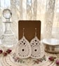 Crochet White Teardrop Earrings Festival 