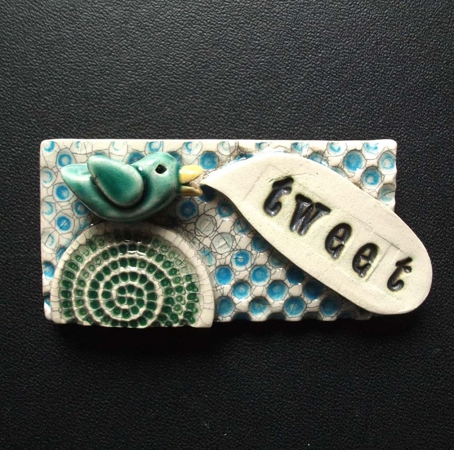 Ceramic Bird Brooch