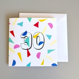 Confetti 30th Birthday Card 