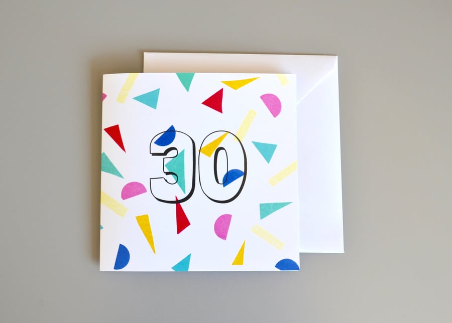 Confetti 30th Birthday Card 