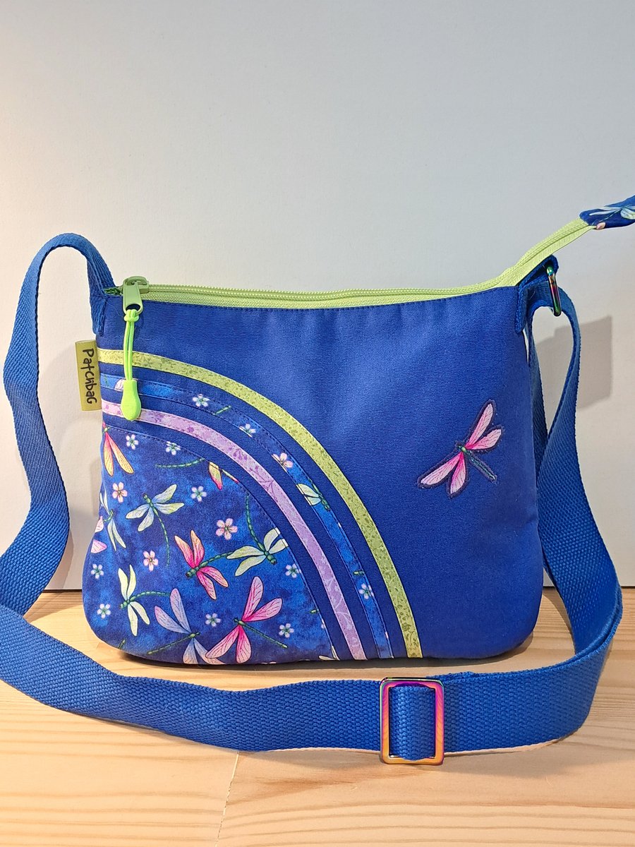 Small blue handbag with dragonflies 