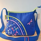 Small blue handbag with dragonflies 