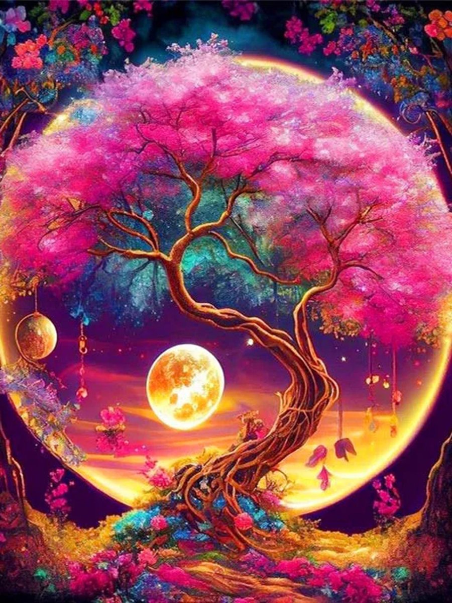 5D DIY Mystical Moon Diamond Painting Kit Painting for Adults 30cm x 40cm Embroi
