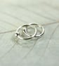 Silver Hoop Earrings 8 mm Sleeper hoops  Argentium Sterling