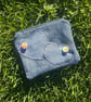 Denim purse with hearts - Upcycled jeans pockets