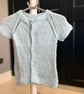 HandKnitted Baby Short Sleeve Cardigan Vest with Eyelet Detail–Light Blue(6-12m)