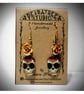Sugar Skull Earrings with Yellow Metal Roses  - Image 2