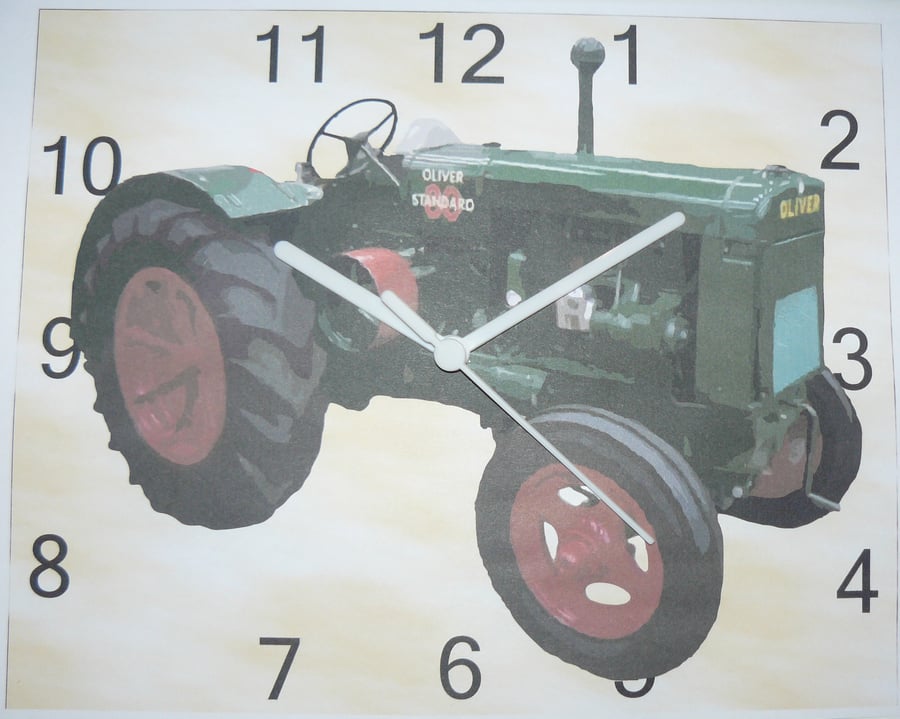 oliver tractor wall hanging clock farm,farming, oliiver standard tractor clock