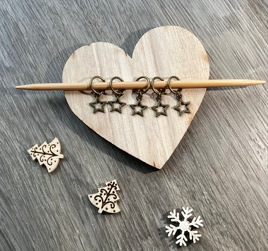 Star Stitch Markers (set of 5)