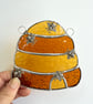 Stained Glass Beehive Suncatcher - Handmade Window Decoration - Mini Bee Cluster - Image 5