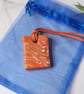 Bright orange rectangular polymer clay pendant  - Image 6