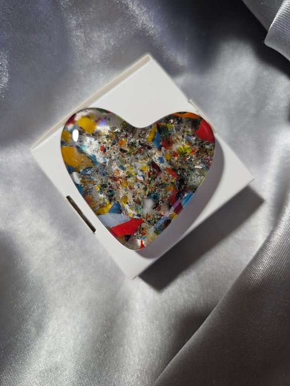 Fused Glass Pocket Heart - Eco heart