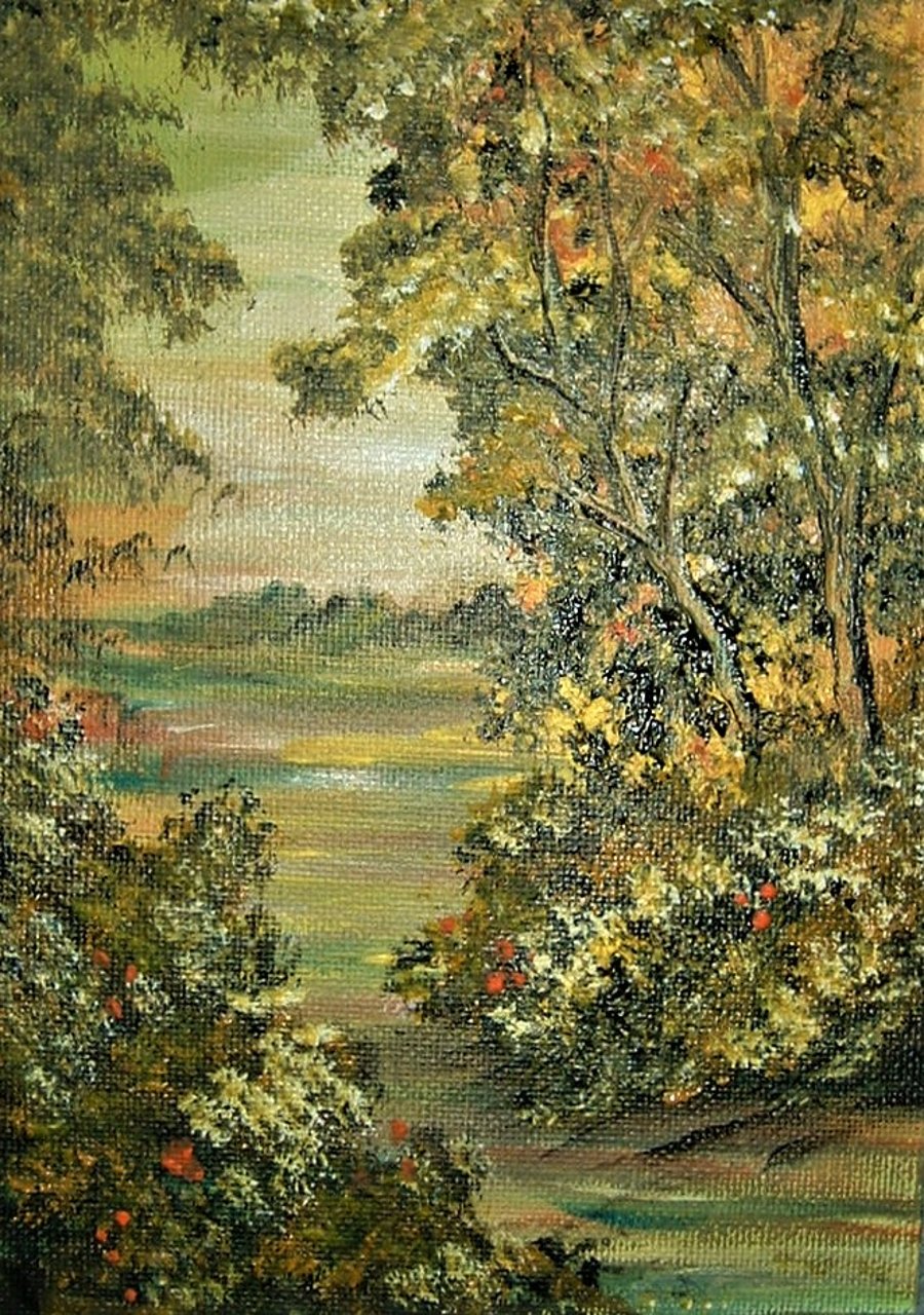 post free 7x5 original acrylic painting on canvas board ( ref F 916)