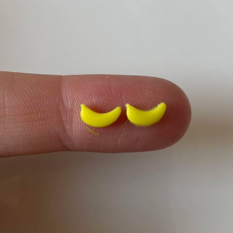 Handmade Polymer Clay Micro Studs (Banana)