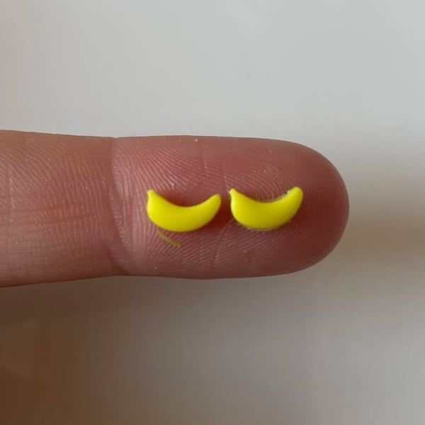 Handmade Polymer Clay Micro Studs (Banana)
