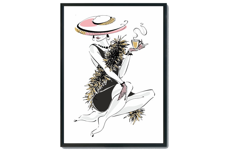 Fashion wall print, Fashion woman wall decor, Parisian wall art, gift