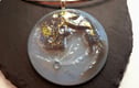 Fused-glass Earth and Moon Pendants