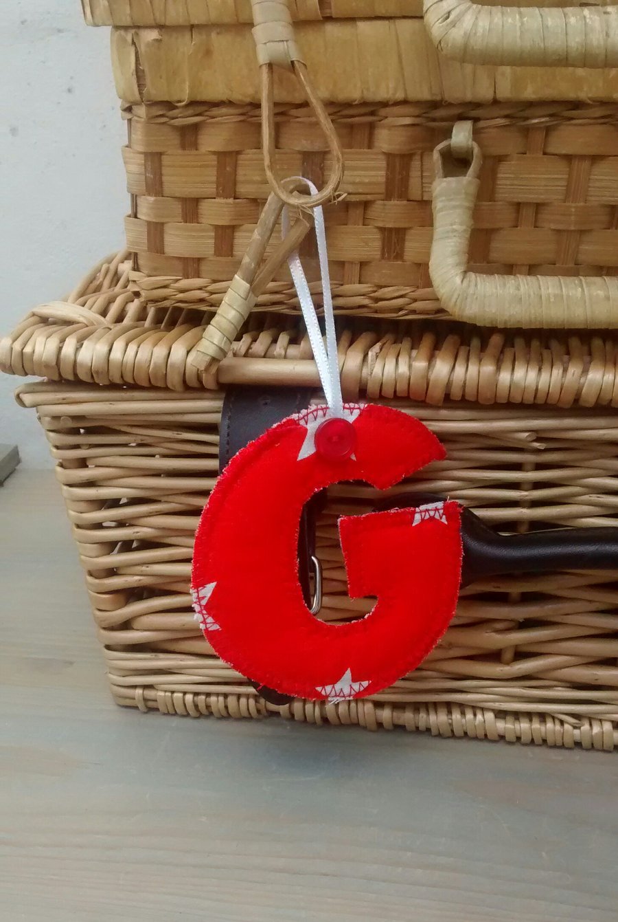 Gift Tag, Fabric Initial G, Hanging Letter Decoration, Letter G
