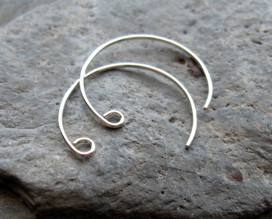 Sterling silver round ear wires, 3 pairs, earwires, made to order, make your own