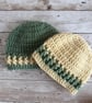 Baby Beanie Hat,  Soft Crochet Hat with Stripe, Choice of Colour and Sizes - Image 1