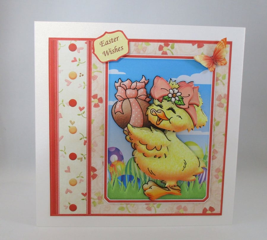 Easter 3D greeting Card,Cute Chick,Handmade,Personalise