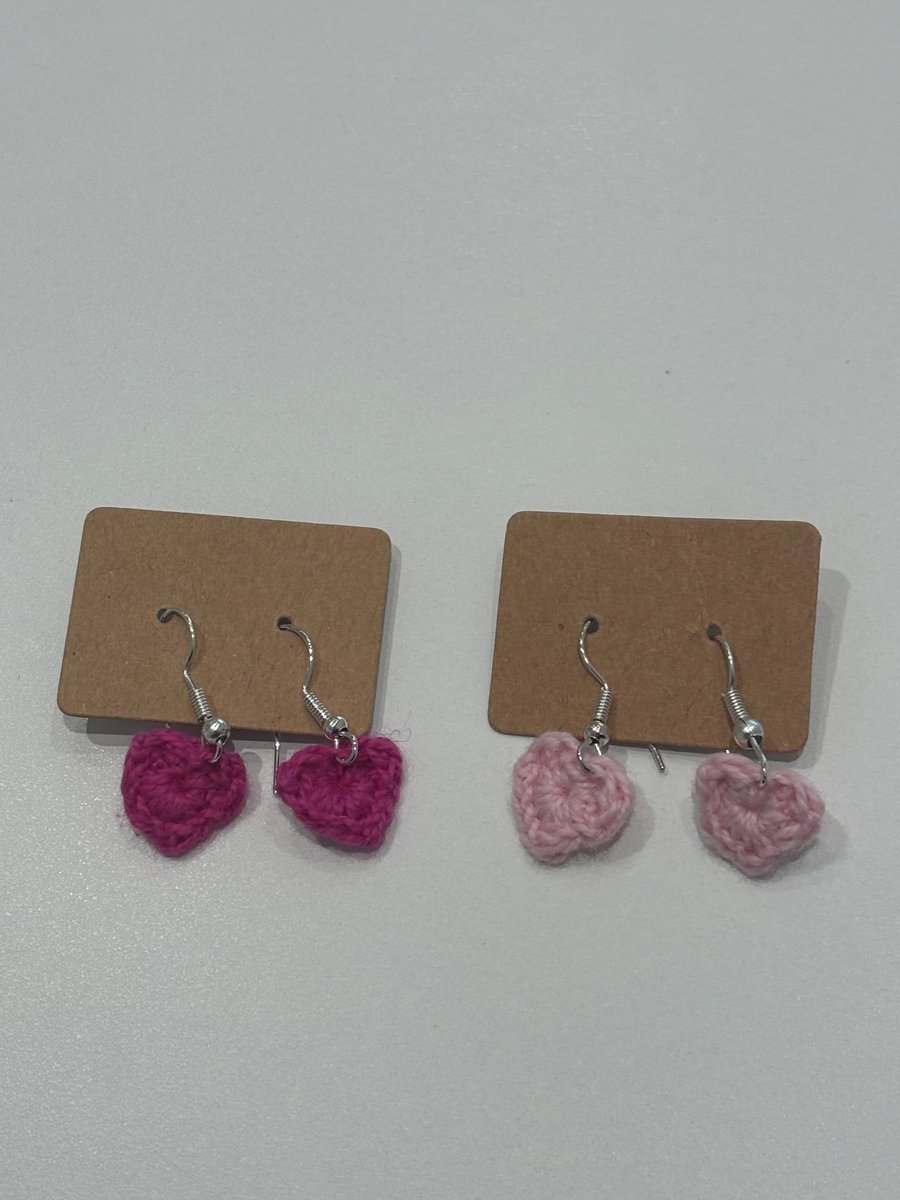 'Sweet Heart' crocheted earrings