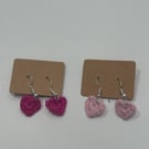 'Sweet Heart' crocheted earrings