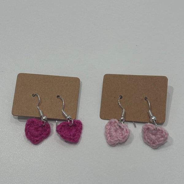 'Sweet Heart' crocheted earrings