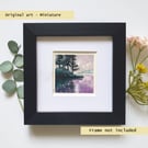 Miniature landscape painting - Evening reflections artwork