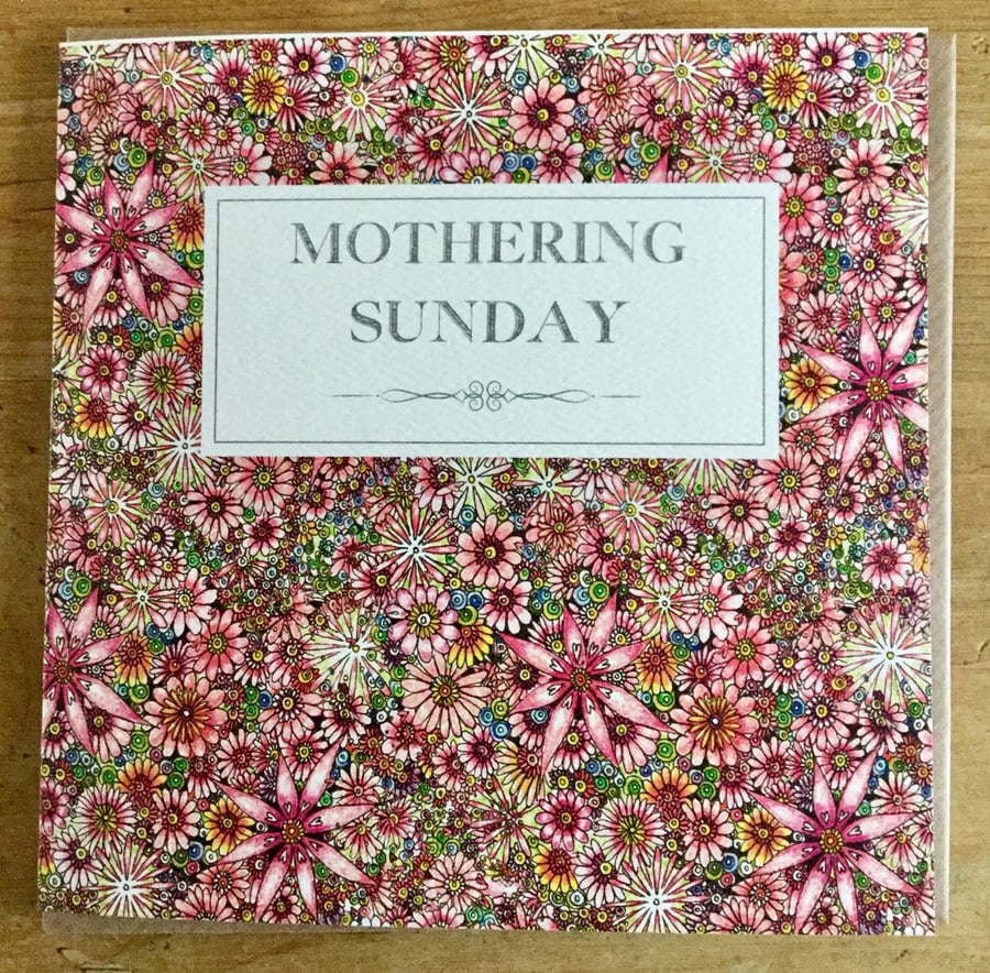 Floral Doodle Words Mothering Sunday