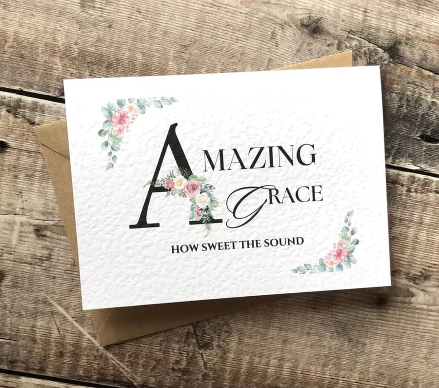 Amazing Grace card blank inside 