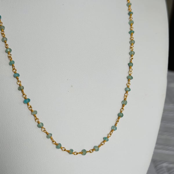 Peridot chain and pearl necklace and bracelet set