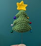 Crochet Mini Christmas Tree with Bells and Star, Table Decoration, Xmas Tree, In - Image 2
