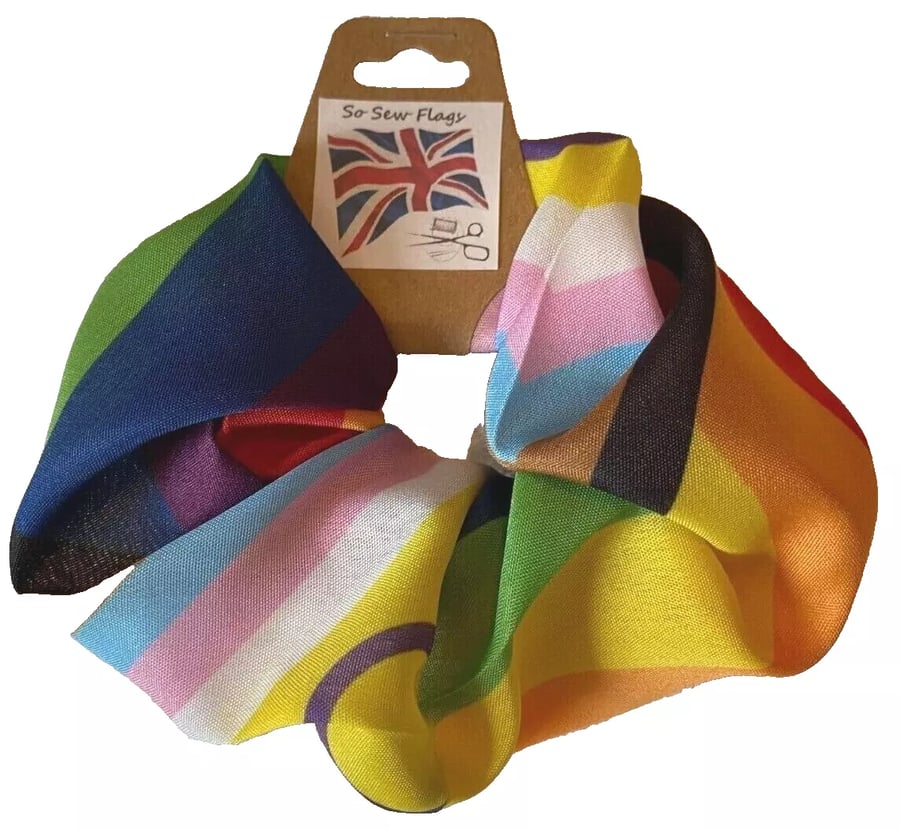Intersex Progress Pride Flag Hair Scrunchie Scrunchies Accessory Band Elastic