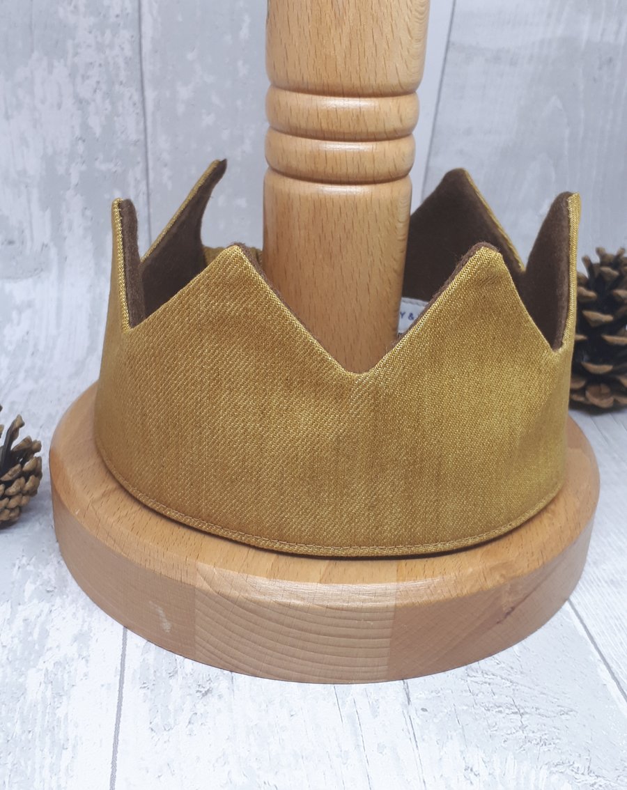 Kids Gold Denim party crown,baby gold party crown,gold birthday crown