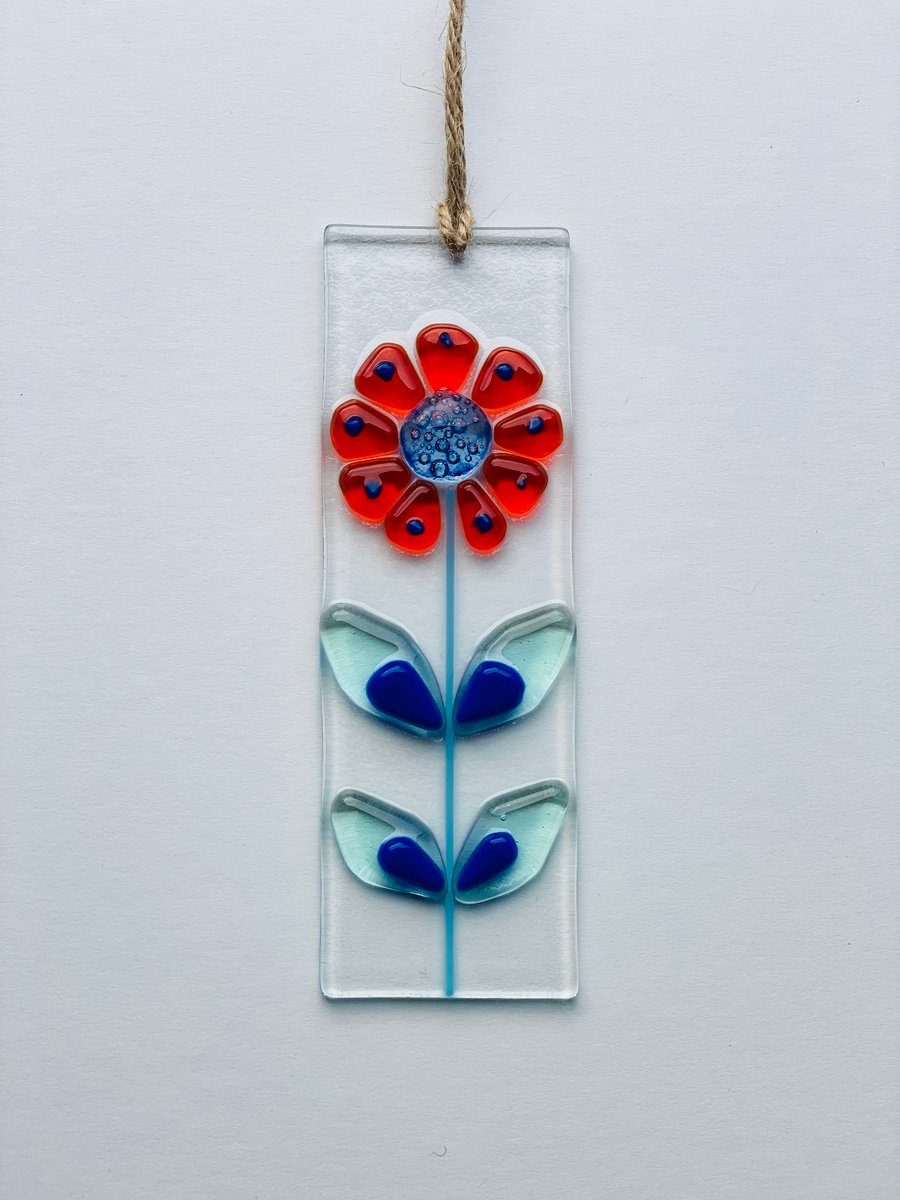 Retro style flower glass hanging suncatcher 